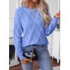 image:imageSHEWIN Womens Sweaters Crewneck Cable Knit Sweater Long Sleeve Fall Tops for Women 2026Sky Blue