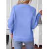image:imageSHEWIN Womens Sweaters Crewneck Cable Knit Sweater Long Sleeve Fall Tops for Women 2026Sky Blue