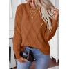 image:imageSHEWIN Womens Sweaters Crewneck Cable Knit Sweater Long Sleeve Fall Tops for Women 2026Straw Yellow