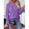image:imageSHEWIN Womens Sweaters Crewneck Cable Knit Sweater Long Sleeve Fall Tops for Women 2026Wisteria
