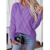image:imageSHEWIN Womens Sweaters Crewneck Cable Knit Sweater Long Sleeve Fall Tops for Women 2026Wisteria