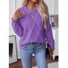 image:imageSHEWIN Womens Sweaters Crewneck Cable Knit Sweater Long Sleeve Fall Tops for Women 2026Wisteria