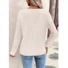 image:imageSHEWIN Womens Sweaters V Neck Long Sleeve Shirts Knit Hollow Out Crochet Sweater Fall Outfits for Women 2026Beige