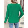 image:imageSHEWIN Womens Sweaters V Neck Long Sleeve Shirts Knit Hollow Out Crochet Sweater Fall Outfits for Women 2026Dark Green