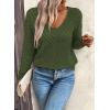 image:imageSHEWIN Womens Sweaters V Neck Long Sleeve Shirts Knit Hollow Out Crochet Sweater Fall Outfits for Women 2026Four Leaf Clover