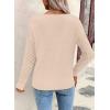 image:imageSHEWIN Womens Sweaters V Neck Long Sleeve Shirts Knit Hollow Out Crochet Sweater Fall Outfits for Women 2026Oatmeal