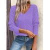 image:imageSHEWIN Womens Sweaters V Neck Long Sleeve Shirts Knit Hollow Out Crochet Sweater Fall Outfits for Women 2026Phalaenopsis