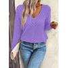 image:imageSHEWIN Womens Sweaters V Neck Long Sleeve Shirts Knit Hollow Out Crochet Sweater Fall Outfits for Women 2026Phalaenopsis