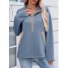 image:imageSHEWIN Womens Sweatshirt Lightweight Mock Neck Sweatshirts for Women Half Zip Pullover Fall Clothes for Women 2026Dusk Blue