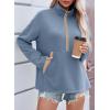 image:imageSHEWIN Womens Sweatshirt Lightweight Mock Neck Sweatshirts for Women Half Zip Pullover Fall Clothes for Women 2026Dusk Blue