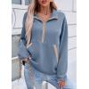 image:imageSHEWIN Womens Sweatshirt Lightweight Mock Neck Sweatshirts for Women Half Zip Pullover Fall Clothes for Women 2026Dusk Blue