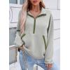 image:imageSHEWIN Womens Sweatshirt Lightweight Mock Neck Sweatshirts for Women Half Zip Pullover Fall Clothes for Women 2026Grey