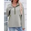 image:imageSHEWIN Womens Sweatshirt Lightweight Mock Neck Sweatshirts for Women Half Zip Pullover Fall Clothes for Women 2026Grey