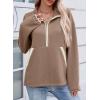 image:imageSHEWIN Womens Sweatshirt Lightweight Mock Neck Sweatshirts for Women Half Zip Pullover Fall Clothes for Women 2026Light French Beige