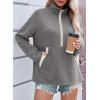 image:imageSHEWIN Womens Sweatshirt Lightweight Mock Neck Sweatshirts for Women Half Zip Pullover Fall Clothes for Women 2026Medium Grey