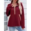 image:imageSHEWIN Womens Sweatshirt Lightweight Mock Neck Sweatshirts for Women Half Zip Pullover Fall Clothes for Women 2026Red Dahlia