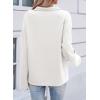 image:imageSHEWIN Womens Sweatshirt Lightweight Mock Neck Sweatshirts for Women Half Zip Pullover Fall Clothes for Women 2026White With Black Edge