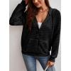 image:imageSHEWIN Womens Zip Up Hoodies Oversized Sweatshirt Fall Fashion Outfits 2026 Casual Waffle Hooded JacketsBlack
