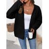 image:imageSHEWIN Womens Zip Up Hoodies Oversized Sweatshirt Fall Fashion Outfits 2026 Casual Waffle Hooded JacketsBlack