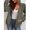 image:imageSHEWIN Womens Zip Up Hoodies Oversized Sweatshirt Fall Fashion Outfits 2026 Casual Waffle Hooded JacketsGreen