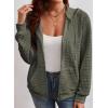 image:imageSHEWIN Womens Zip Up Hoodies Oversized Sweatshirt Fall Fashion Outfits 2026 Casual Waffle Hooded JacketsGreen