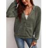 image:imageSHEWIN Womens Zip Up Hoodies Oversized Sweatshirt Fall Fashion Outfits 2026 Casual Waffle Hooded JacketsGreen
