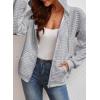 image:imageSHEWIN Womens Zip Up Hoodies Oversized Sweatshirt Fall Fashion Outfits 2026 Casual Waffle Hooded JacketsGrey