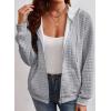 image:imageSHEWIN Womens Zip Up Hoodies Oversized Sweatshirt Fall Fashion Outfits 2026 Casual Waffle Hooded JacketsGrey