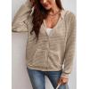 image:imageSHEWIN Womens Zip Up Hoodies Oversized Sweatshirt Fall Fashion Outfits 2026 Casual Waffle Hooded JacketsKhaki