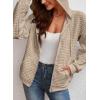 image:imageSHEWIN Womens Zip Up Hoodies Oversized Sweatshirt Fall Fashion Outfits 2026 Casual Waffle Hooded JacketsKhaki