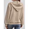 image:imageSHEWIN Womens Zip Up Hoodies Oversized Sweatshirt Fall Fashion Outfits 2026 Casual Waffle Hooded JacketsKhaki