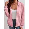 image:imageSHEWIN Womens Zip Up Hoodies Oversized Sweatshirt Fall Fashion Outfits 2026 Casual Waffle Hooded JacketsPink