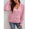 image:imageSHEWIN Womens Zip Up Hoodies Oversized Sweatshirt Fall Fashion Outfits 2026 Casual Waffle Hooded JacketsPink