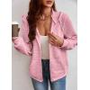 image:imageSHEWIN Womens Zip Up Hoodies Oversized Sweatshirt Fall Fashion Outfits 2026 Casual Waffle Hooded JacketsPink