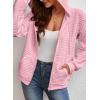 image:imageSHEWIN Womens Zip Up Hoodies Oversized Sweatshirt Fall Fashion Outfits 2026 Casual Waffle Hooded JacketsPink