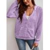 image:imageSHEWIN Womens Zip Up Hoodies Oversized Sweatshirt Fall Fashion Outfits 2026 Casual Waffle Hooded JacketsPurple