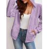image:imageSHEWIN Womens Zip Up Hoodies Oversized Sweatshirt Fall Fashion Outfits 2026 Casual Waffle Hooded JacketsPurple