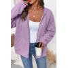 image:imageSHEWIN Womens Zip Up Hoodies Oversized Sweatshirt Fall Fashion Outfits 2026 Casual Waffle Hooded JacketsPurple