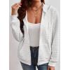 image:imageSHEWIN Womens Zip Up Hoodies Oversized Sweatshirt Fall Fashion Outfits 2026 Casual Waffle Hooded JacketsWhite