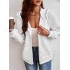 image:imageSHEWIN Womens Zip Up Hoodies Oversized Sweatshirt Fall Fashion Outfits 2026 Casual Waffle Hooded JacketsWhite