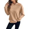 image:imageSHEWIN 2025 Womens Hoodies Pleated Sweatshirt Fall Lightweight Pullover TopsLight French Beige