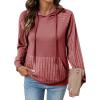 image:imageSHEWIN Hoodies for Women Casual Knit V Neck Sweaters with Pocket Womens Fall Fashion 2025Red