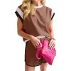 image:imageSHEWIN Women 2026 Color Block 2 Piece Short Sets Workout Tracksuit with Pockets TrendyB Khaki
