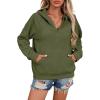 image:imageSHEWIN Womens Hoodies Casual Quarter Zip Pullover Hoodie Fleece Oversized Sweatshirt Fall Outfits for Women 2025Moss Green