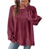 image:imageSHEWIN Womens Long Sleeve Crewneck SweatshirtBurgundy