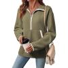image:imageSHEWIN Womens Sweatshirt Lightweight Mock Neck Sweatshirts for Women Half Zip Pullover Fall Clothes for Women 2026Green
