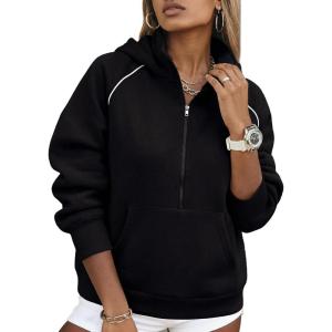 image:imageSHEWIN 2026 Women Half Zip Hoodies Fall Pullover SweatshirtBlack