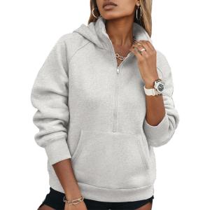 image:imageSHEWIN 2026 Women Half Zip Hoodies Fall Pullover SweatshirtGrey