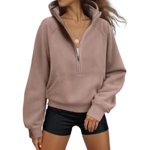 image:imageSHEWIN 2026 Women Half Zip Hoodies Fall Pullover SweatshirtSmoke Grey