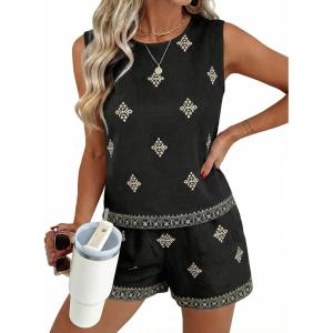 image:imageSHEWIN Two Piece Sets for Women Lounge Set Matching Sets Womens Clothing Summer Outfits for WomenBlack